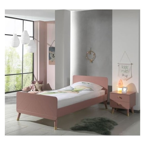 Roosa männipuidust laste öökapp - Vipack Billy-image-1