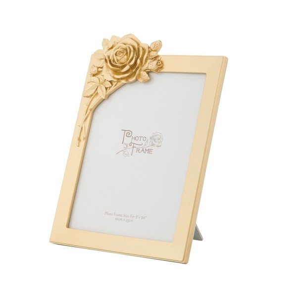 Žlutý fotorámeček v pryskyřicovém rámu Mauro Ferretti Glam Rose, 20 x 25 cm