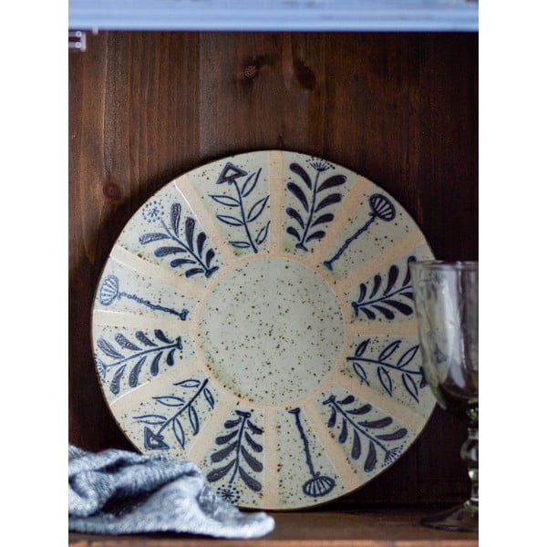 Helesinine-kreem kivikeraamikast taldrik ø 21 cm Leonie - Bloomingville-image-2