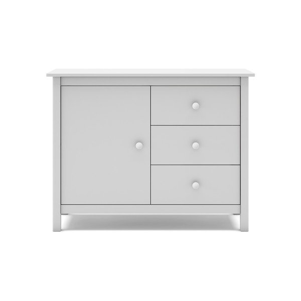 Valge madal laste kapp männipuidust 90x80 cm Max - Marckeric-image-2