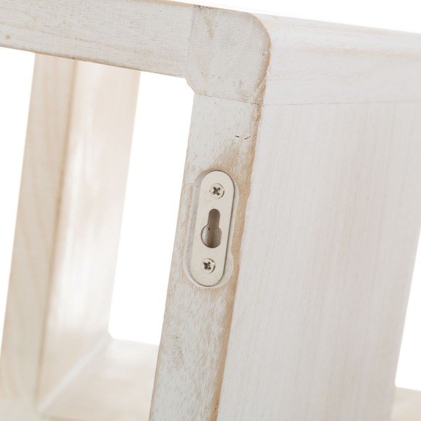 Valged riiulid 3 tk komplektis, mis on valmistatud pavlovnia täispuidust - Casa Selección-image-1