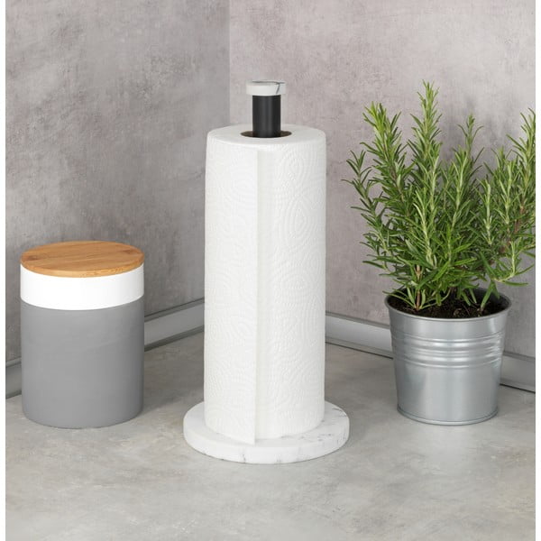 Valge/must majapidamispaberi stend ø 15 cm Marble – Wenko-image-1