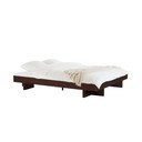 Pruun kaheinimesevoodi MDF-ist, saarepuust dekooriga, ilma peatsita ja liistudest raamiga 200x200 cm Kito - noo.ma