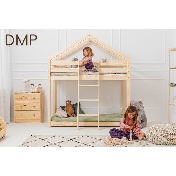 Maja/põrandavoodi laste voodi männipuidust 90x180 cm naturaalses värvitoonis Mila DMP - Adeko-image-1