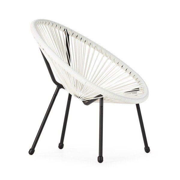 Laste valge rotangist tugitool , 50,5 x 62 x 55,5 cm Avocado - Bonami Essentials-image-1