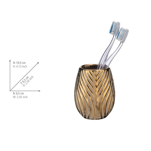 Kuldne keraamiline vannitoatarvikute komplekt Idro - Wenko-image-2