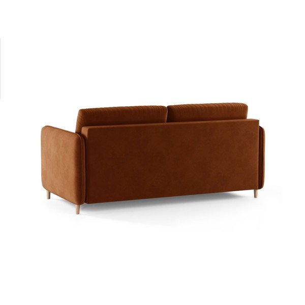 Sametdiivan igapäevaseks magamiseks terrakota värvi 184 cm - Micadoni-image-3