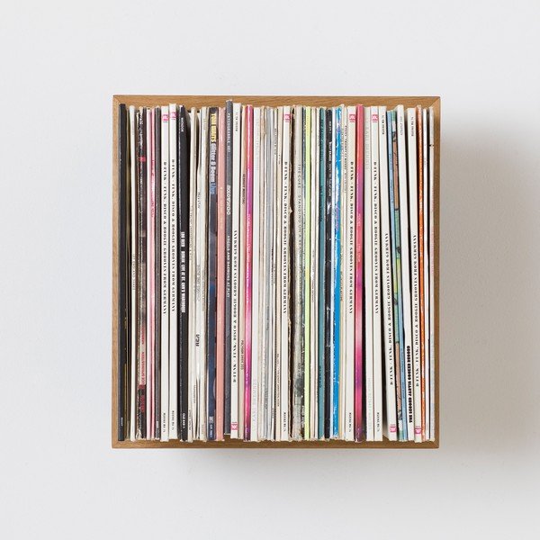 Police na vinylové desky z dubového dřeva das kleine b Platte, výška 35 cm-image-1