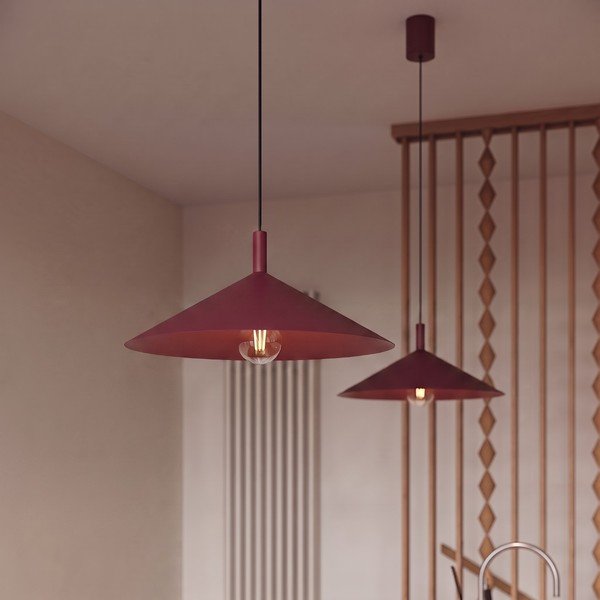 Burgundia värvi terasest ripplamp ø 40 cm Zylo - Sollux-image-1