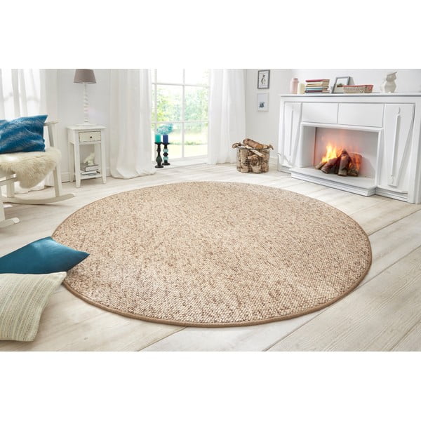 Helepruun ümmargune vaip ø 200 cm Wolly – BT Carpet-image-1