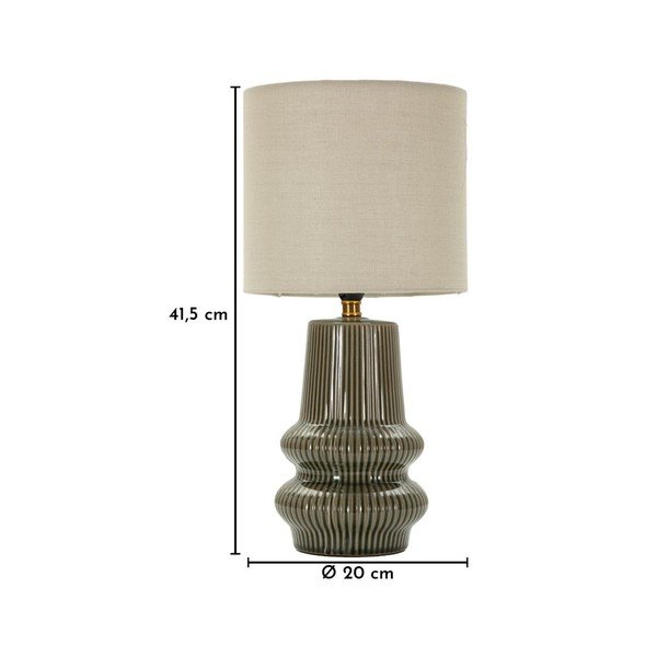 Khaki/kreemikas keraamiline laualamp tekstiilist varjuga (kõrgus 41,5 cm) Harmony - Mauro Ferretti-image-4