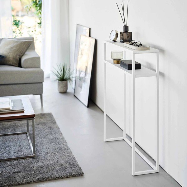 Valge metallist konsoollaud 18x60 cm Tower - YAMAZAKI-image-3