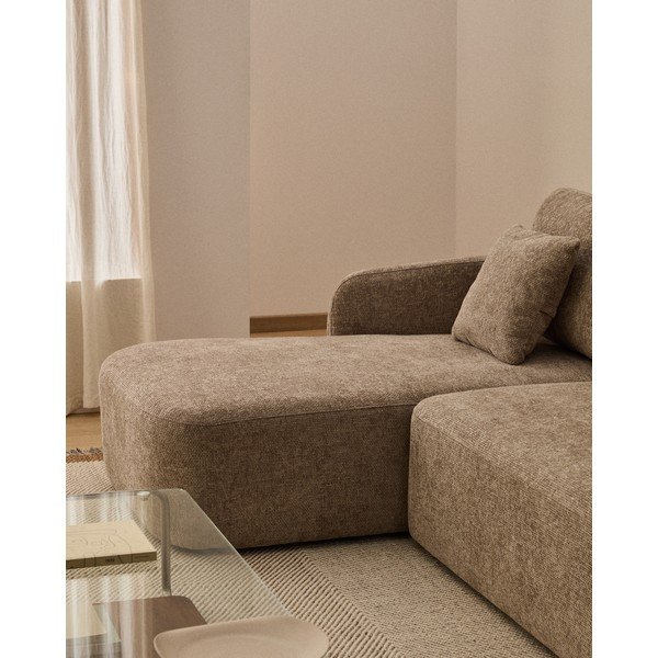 Hallikaspruun šenillist nurgadiivanvoodi (vasak nurk) Laira - Kave Home-image-4