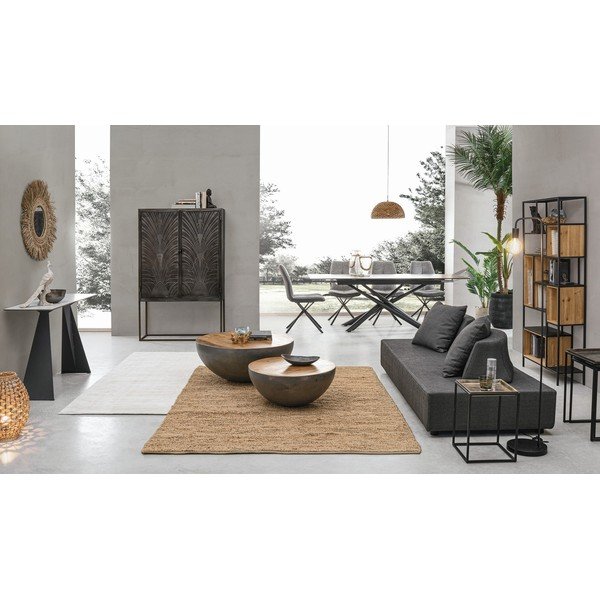 Hall/naturaalne metall ümmargune kohvilaud ø 90 cm Lancaster - Bizzotto-image-4