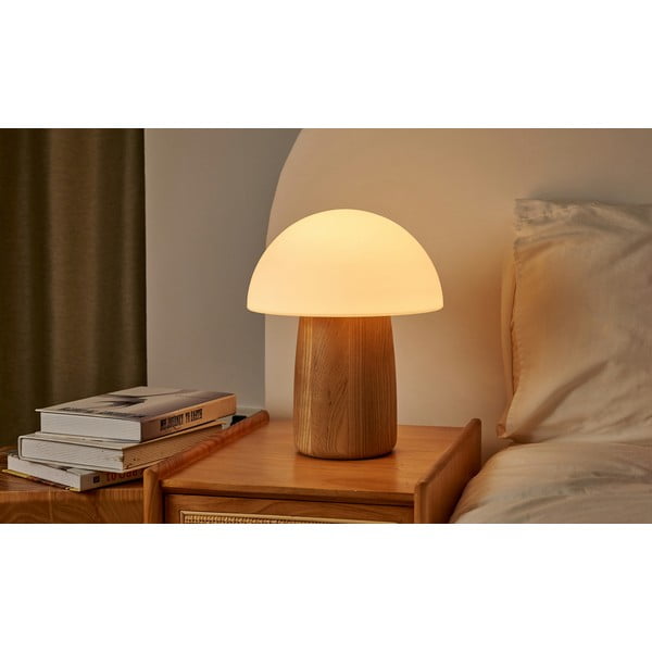 Timmitav naturaalset värvi klaasist lambivari (kõrgus 32 cm) Alice - Gingko-image-2