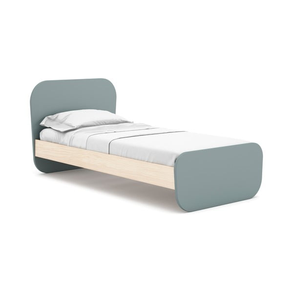Hallikasroheline männipuidust lastevoodi koos voodipõhjaga 90x190 cm Esteban – Marckeric-image-2