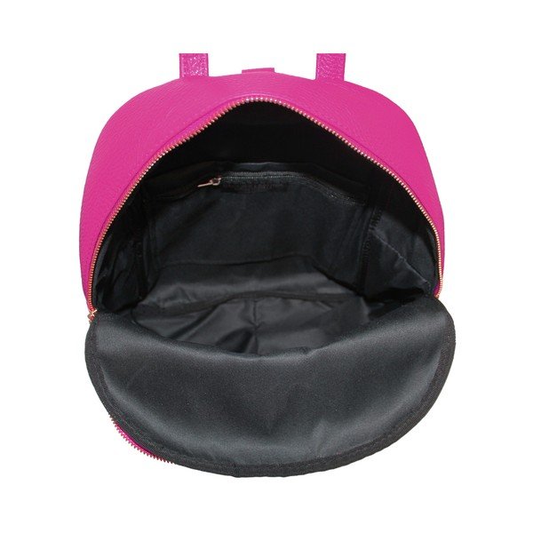 Fuchsiový kožený batoh Lampoo Gurda-image-1
