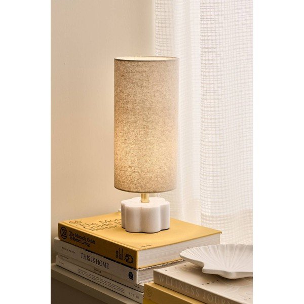 Valge/beež linane laualamp (kõrgus 33 cm) Joline - Ellos Home-image-1