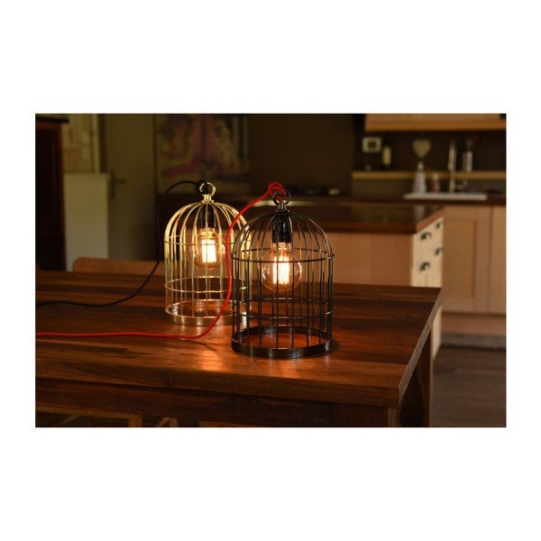 Závěsné světlo ve zlaté barvě Filament Style Bird Cage-image-2