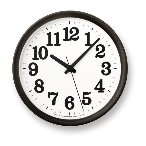 Nástěnné hodiny s černým rámem Lemnos Clock Issue, ⌀ 22 cm