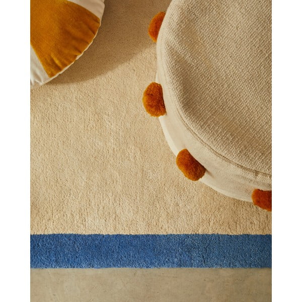 Sinakasbeež puuvillane vaip 90x150 cm Nalim - Kave Home-image-1