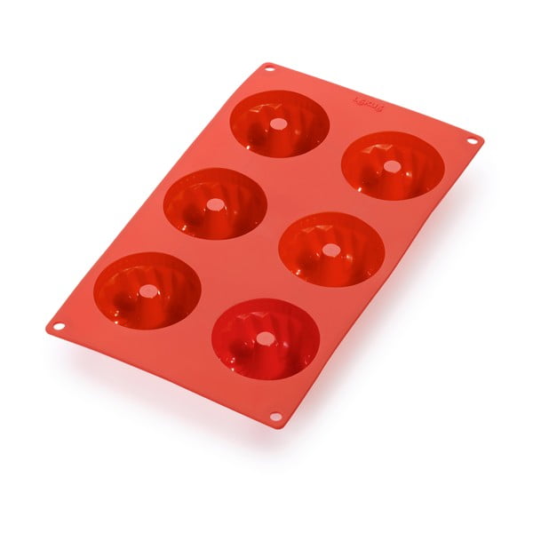 Punane silikoonvorm 6 mini kooki jaoks - Lékué