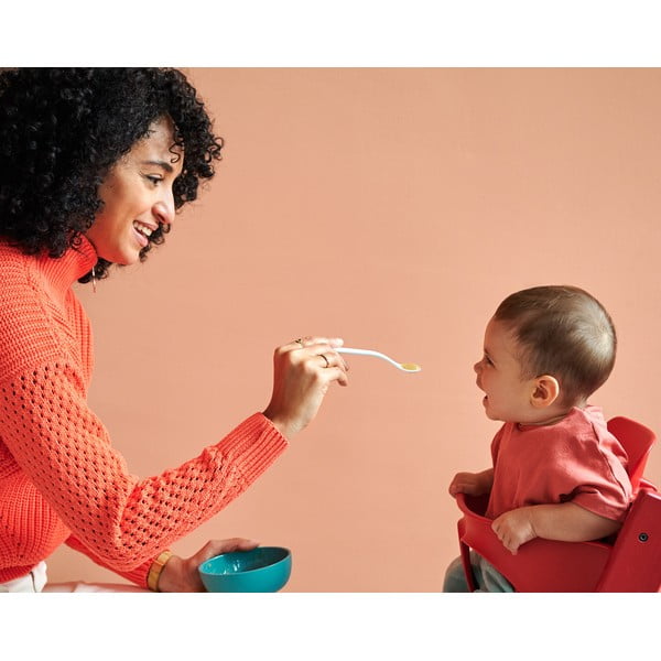  Valged-heleroosad plastikust laste söögiriistad 2 tk Flowers & butterflies - Mepal-image-1