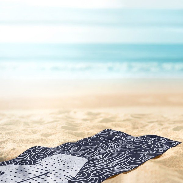 Tumesinine rannarätik 90x180 cm Shark - DecoKing-image-3