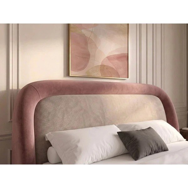 Roosa polsterdatud kaheinimesevoodi panipaigaga ja liistudest raamiga 160x200 cm Sam - Bobochic Paris-image-3