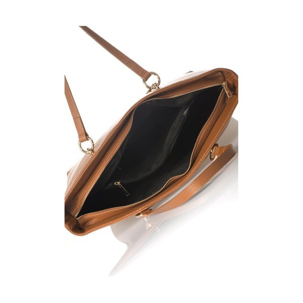 Cognac pruun nahast käekott Cognac - Federica Bassi-image-2