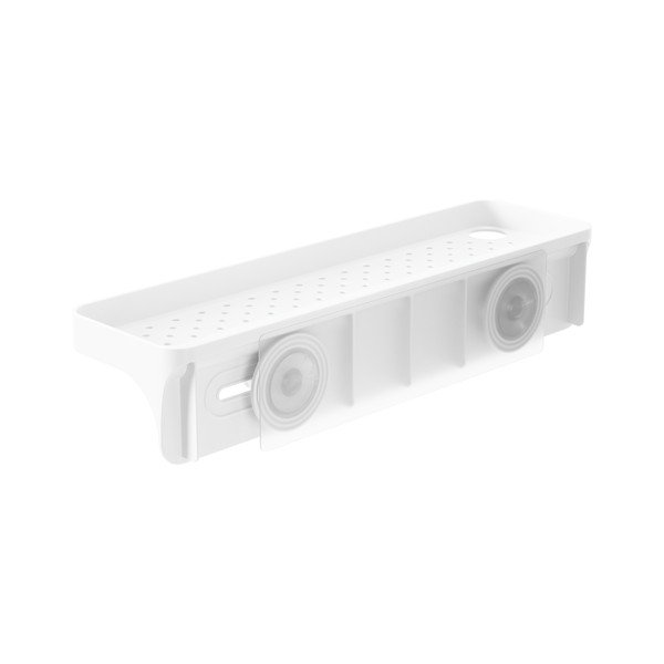 Valge isekandev vannitoa riiul, mis on valmistatud taaskasutatud plastikust Flex Adhesive - Umbra-image-2