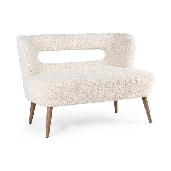 Kreemikas kunstkarusnahast diivan 115 cm Cortina - Bizzotto-image-2