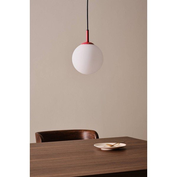 Punane/valge klaasist ripplamp ø 13 cm Ekman - Jotex-image-2