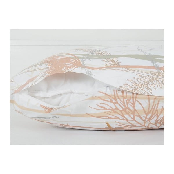 Valge/terrakotta krepp voodipesu üheinimesevoodile 140x200 cm Caraway - B.E.S.-image-2