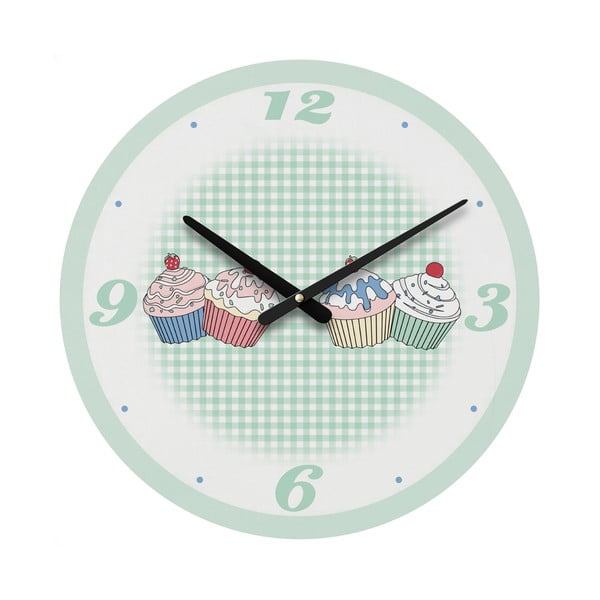 Nástěnné hodiny Green Cupcake, 34 cm