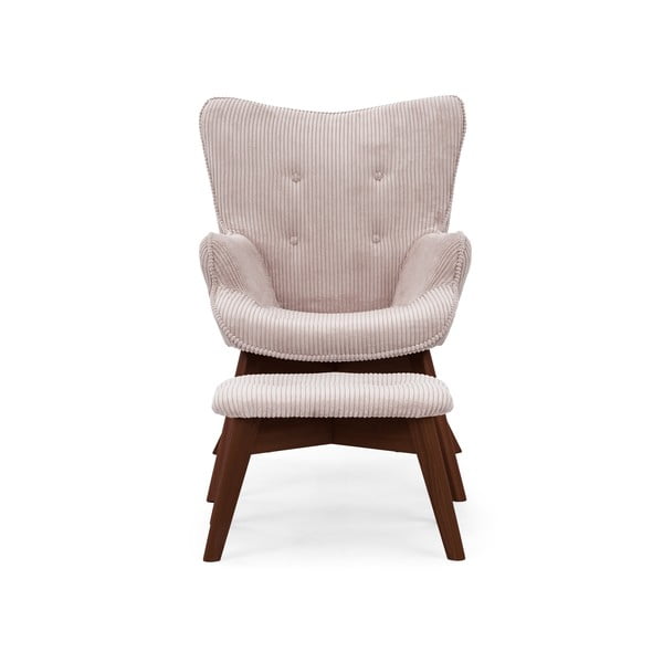 Heleroosa velvetist tugitool koos jalatoega Niko - Ropez-image-3