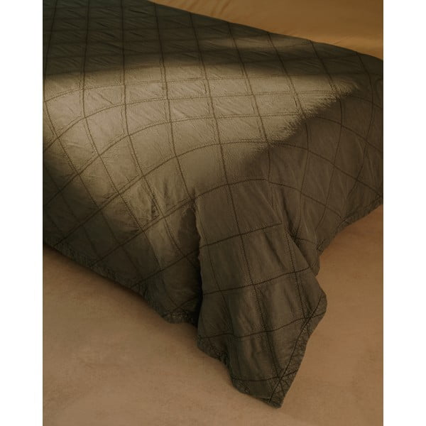 Roheline puuvillane tepitud voodikate 180x260 cm Serla - Kave Home-image-1