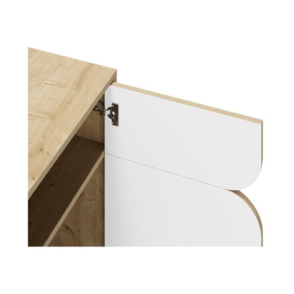 Valge-puiduvärvi tammedekooriga kapp 95x79 cm Nola - Marckeric-image-4