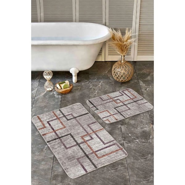 Hallid sametist vannitoamatid 2 tk komplektis 60x100 cm - Mila Home-image-3