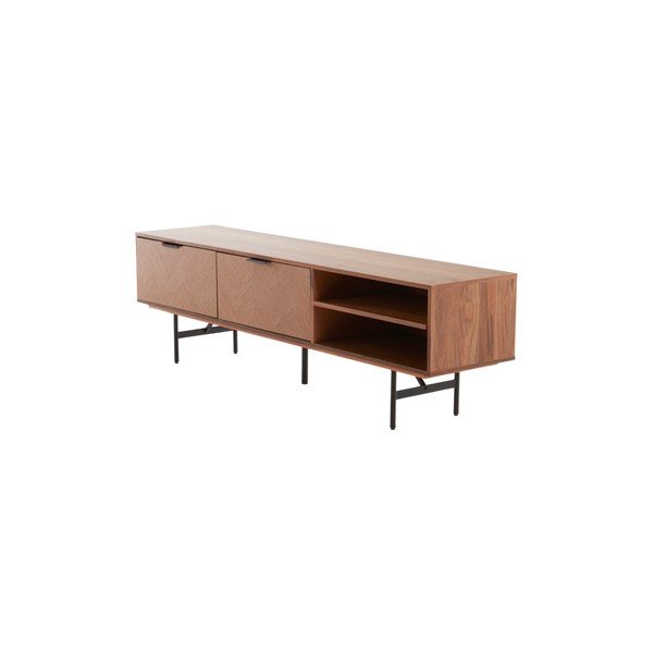 Tume naturaalses toonis pähklipuust televiisorilaud 180x51x40 cm Duvberg - Jotex-image-4
