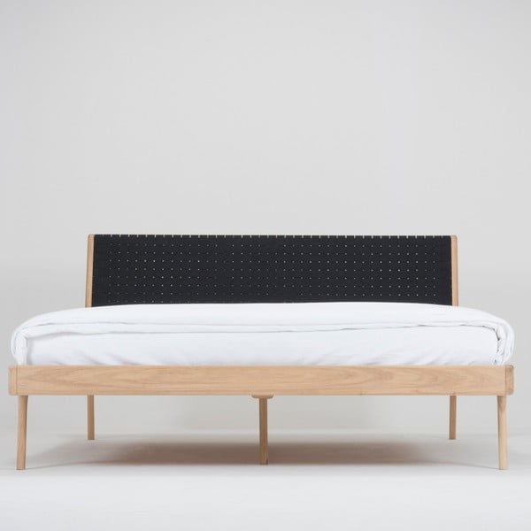 Must/loomulik tammepuust kaheinimesevoodi 140x200 cm Fawn - Gazzda-image-3