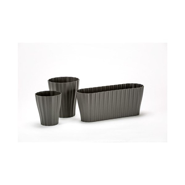 Antracitově šedý květináč Plastia Tirola, délka 38 cm-image-1