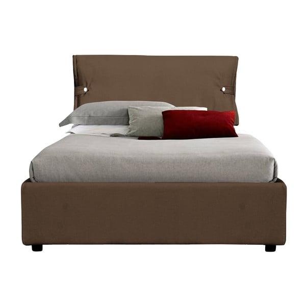 Hnědá jednolůžková postel s úložným prostorem 13Casa Feeling, 90 x 190 cm