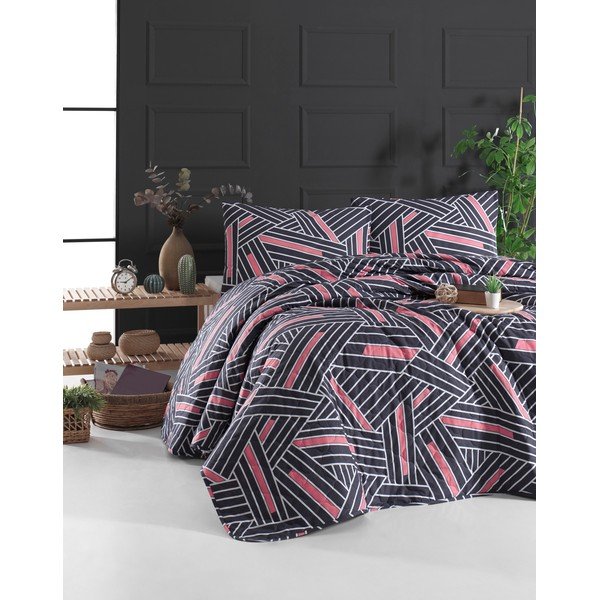 Must Renforcé puuvillast voodikatte ja padjakatete komplekt 240x225 cm Magnolia – Mijolnir-image-1
