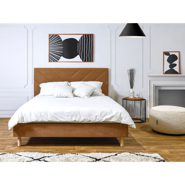 Oranž polsterdatud kaheinimesevoodi 160x200 cm Romane - Bobochic Paris-image-3