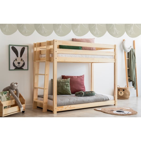 Männipuidust kahekorruseline voodi 90x190 cm CLPB - Adeko-image-1