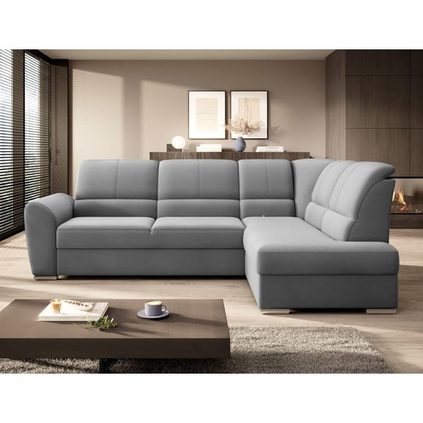 Hall sametist lahtikäiv/sahtliga nurgadiivan (parem nurk/L-kujuline) Siber – ELTAP-image-3