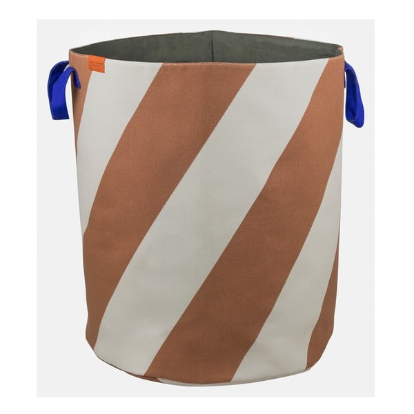 Tellisevärvi/kreem kangast pesukorv 5 l Diagonal - Mette Ditmer Denmark