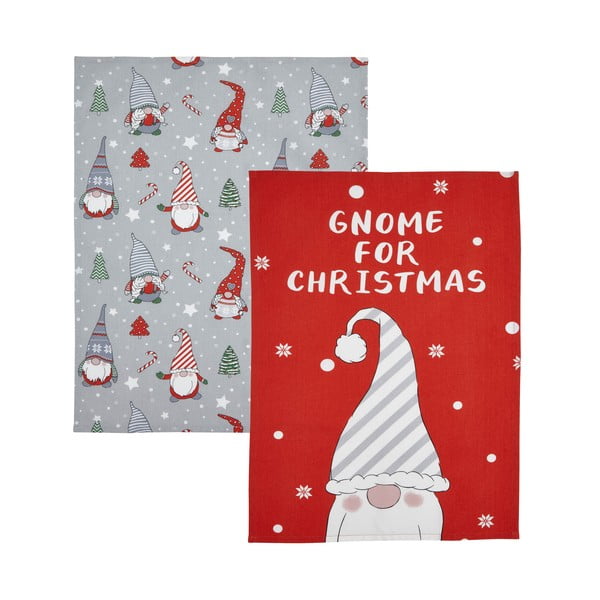 Puuvillased rätikud 2 tk komplektis jõulumotiividega 50x70 cm Gnomes - Catherine Lansfield