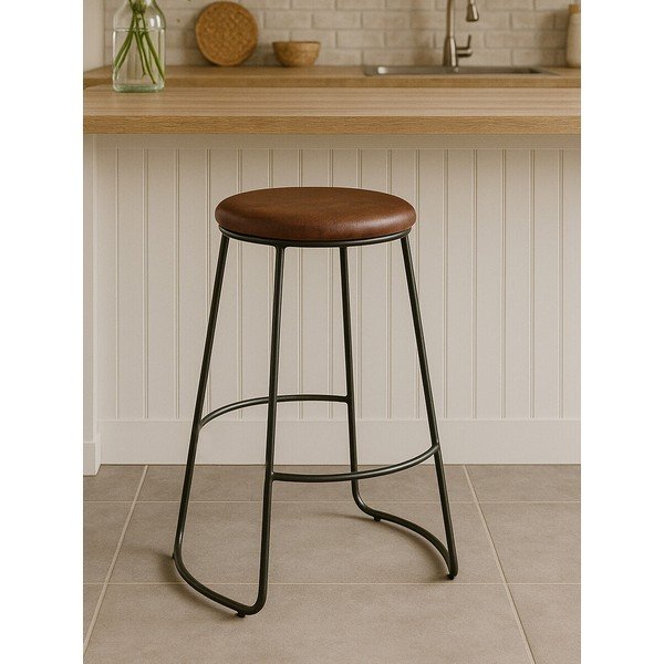 Must/pruun polsterdatud baaritool (istme kõrgus 64 cm) Brixton - Premier Housewares-image-1